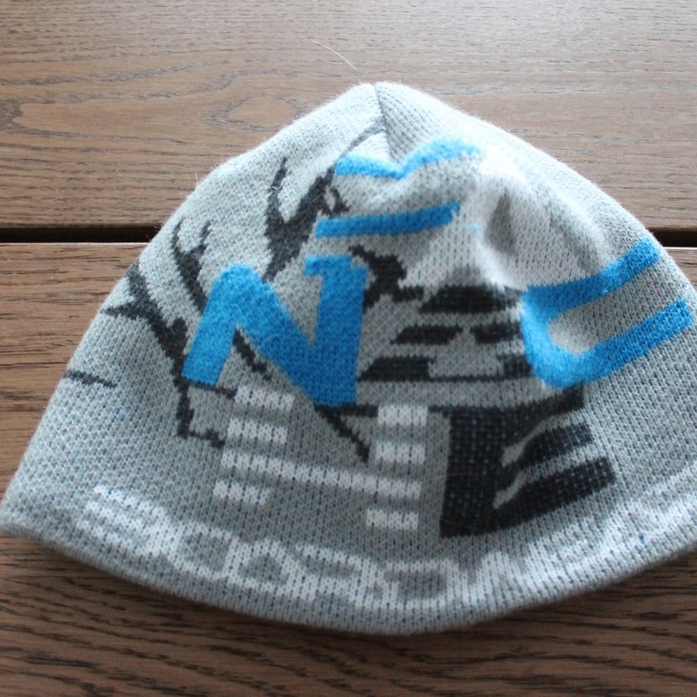 Panache Grey, White and BlueWinter Hat Snowboarding, Skiing, Winter Sports